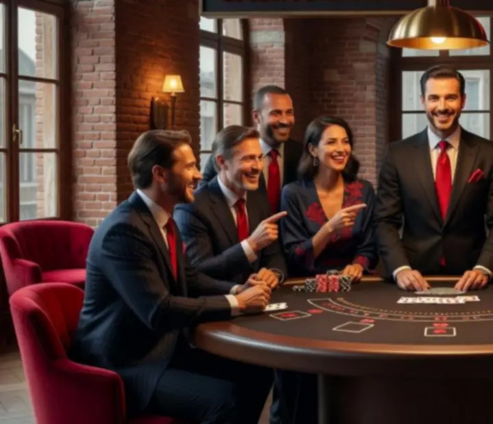 Animation casino hors ligne élégante avec tables de poker, roulette, blackjack et jetons design
